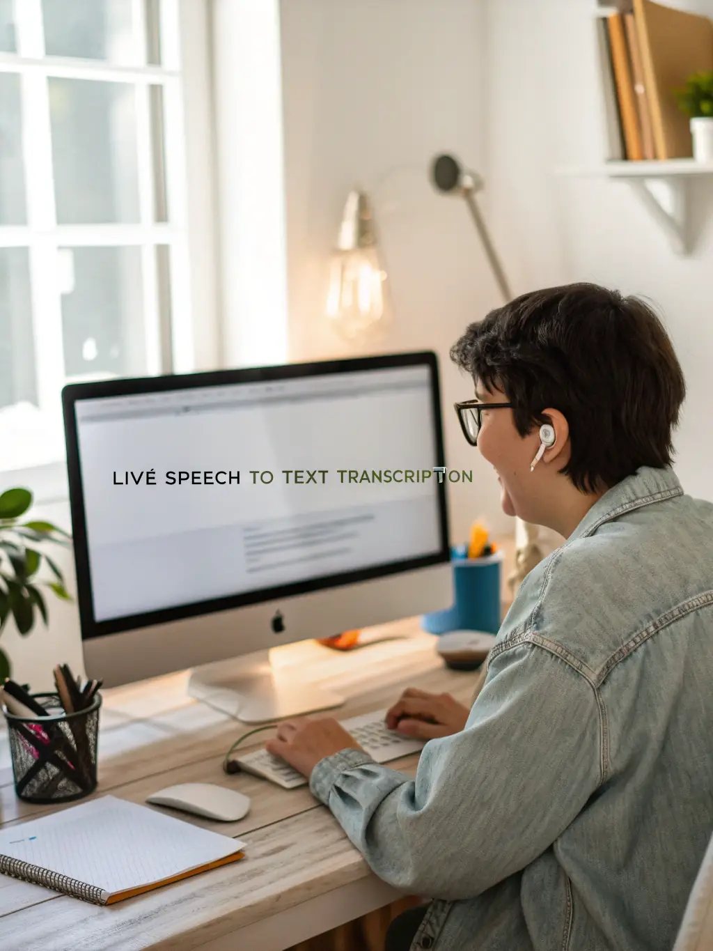 A person is using text-to-speech software on a tablet, highlighting the use of assistive technology for reading comprehension.